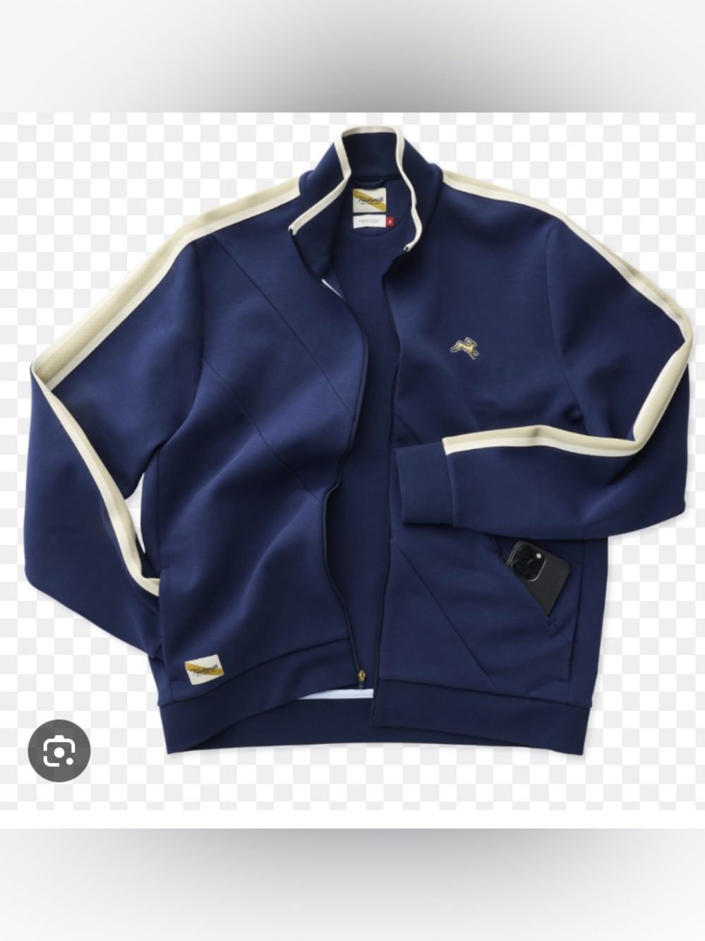 Tracksmith Federation Navy Blue Track Jacket Size M 44”